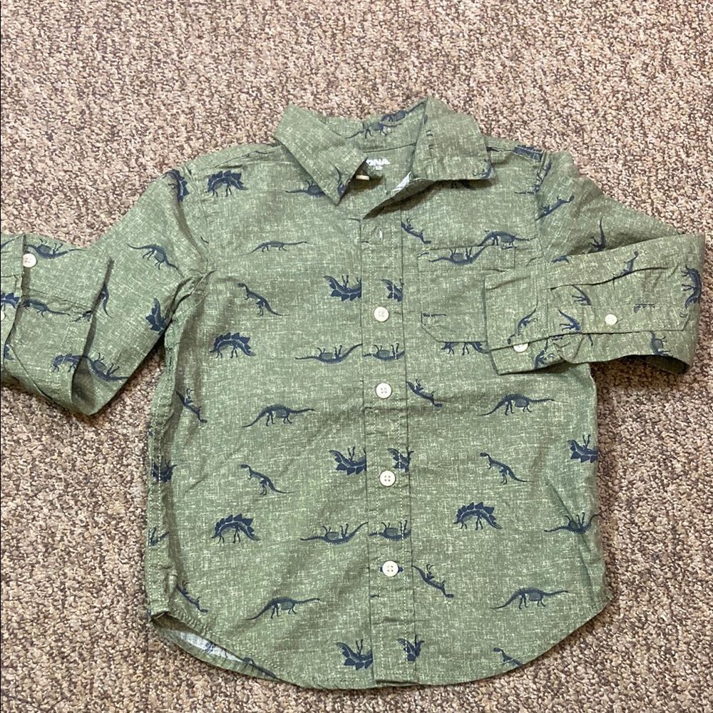 10/$50 Y Arizona Jean Co Green Dinosaur Print Kids Shirt Size M 5